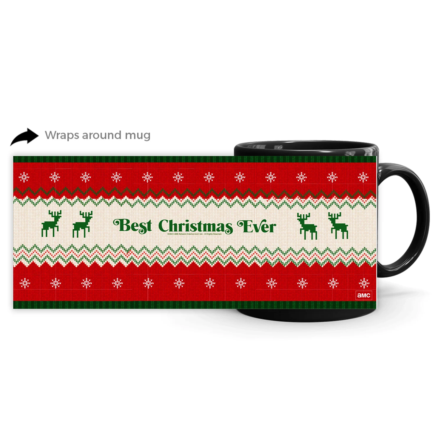Best Christmas Ever Ugly Sweater Black Mug - Image 2
