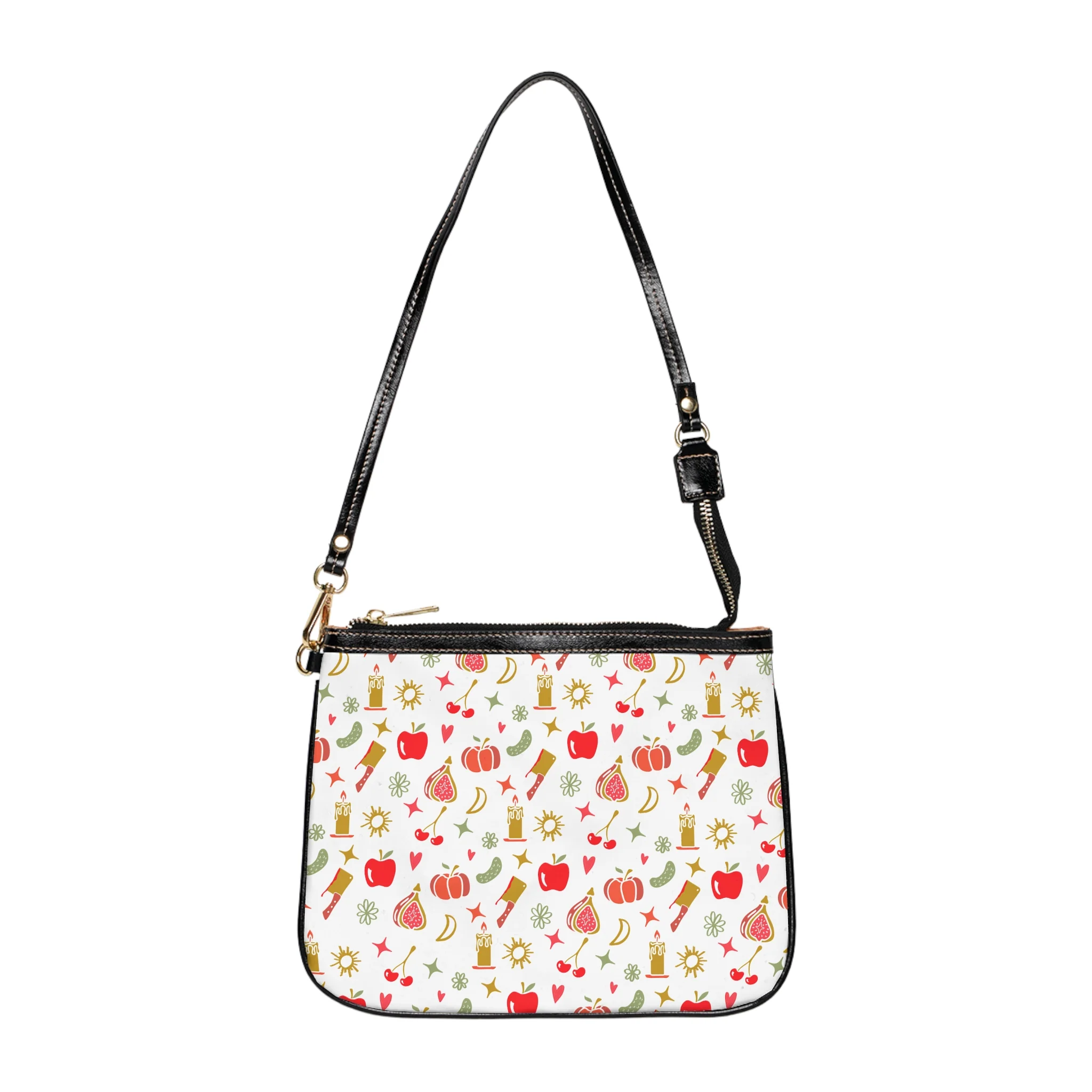 Forbidden Fruits All Over Pattern Small Shoulder Bag White - Image 2