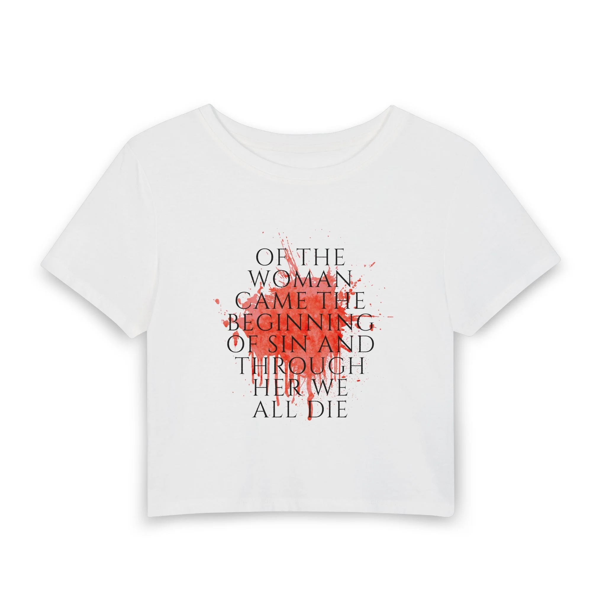 Forbidden Fruits Apple Quote Blood Splatter Baby Tee