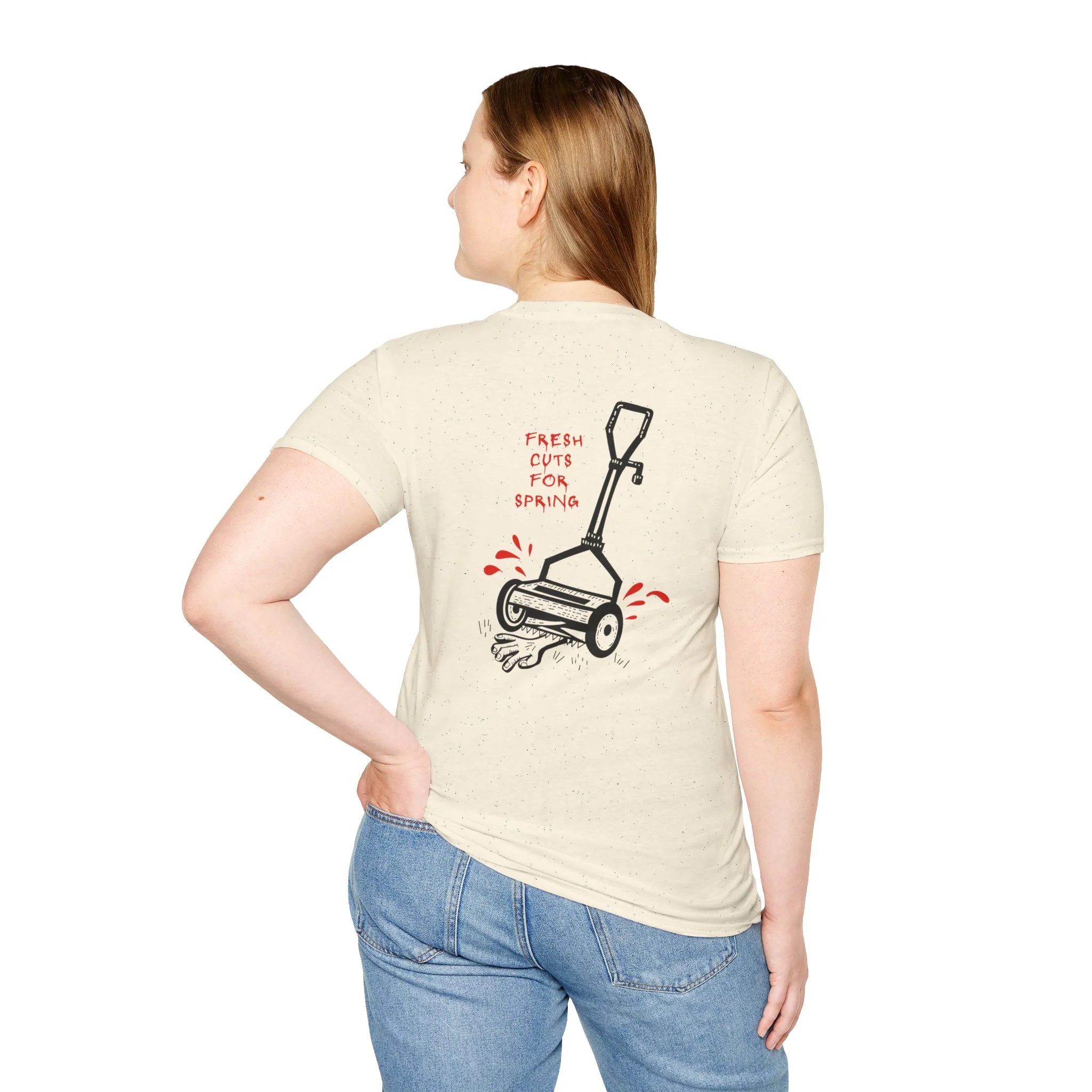 Shudder Halfway to Halloween Lawnmower Unisex Softstyle T-Shirt - Image 12