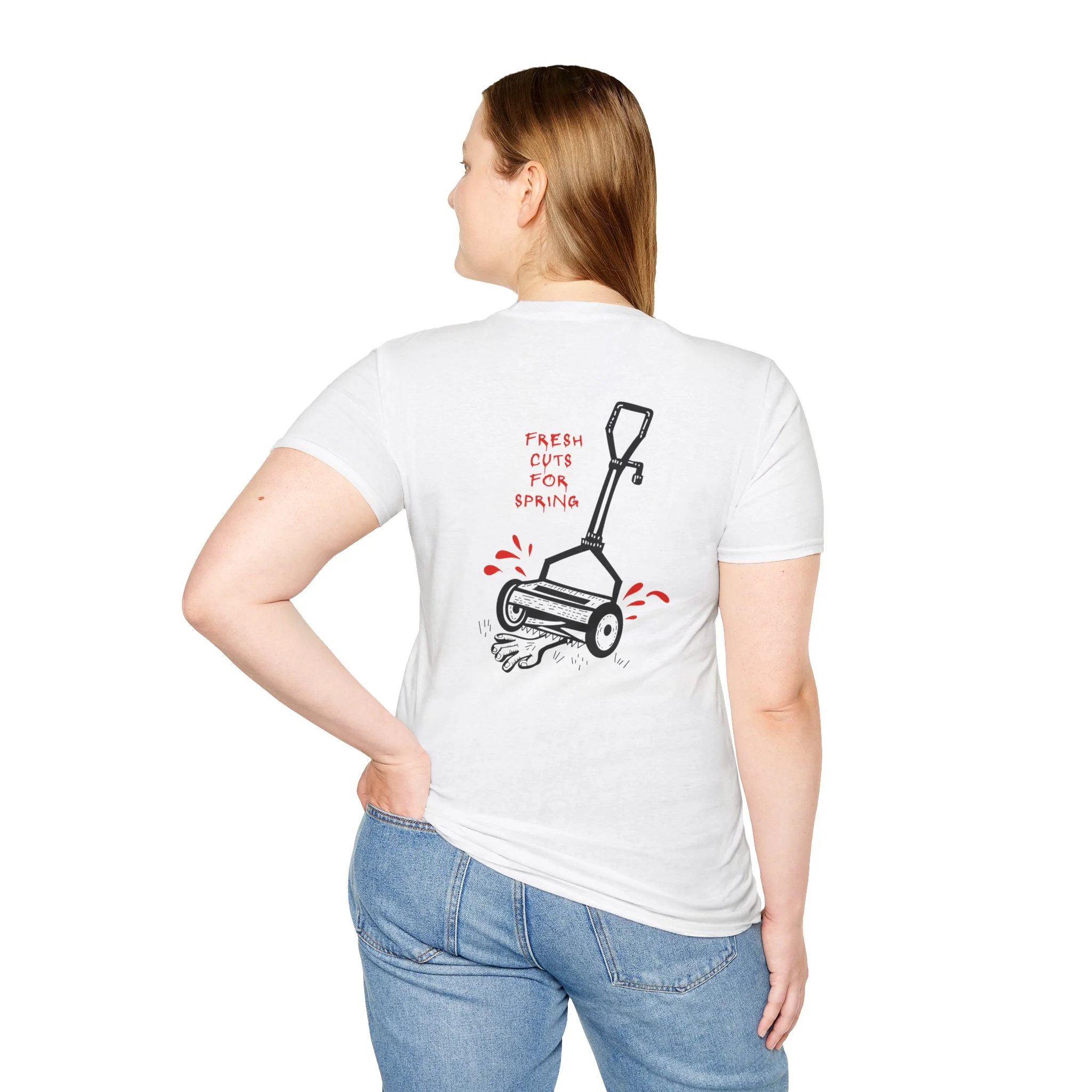 Shudder Halfway to Halloween Lawnmower Unisex Softstyle T-Shirt - Image 7