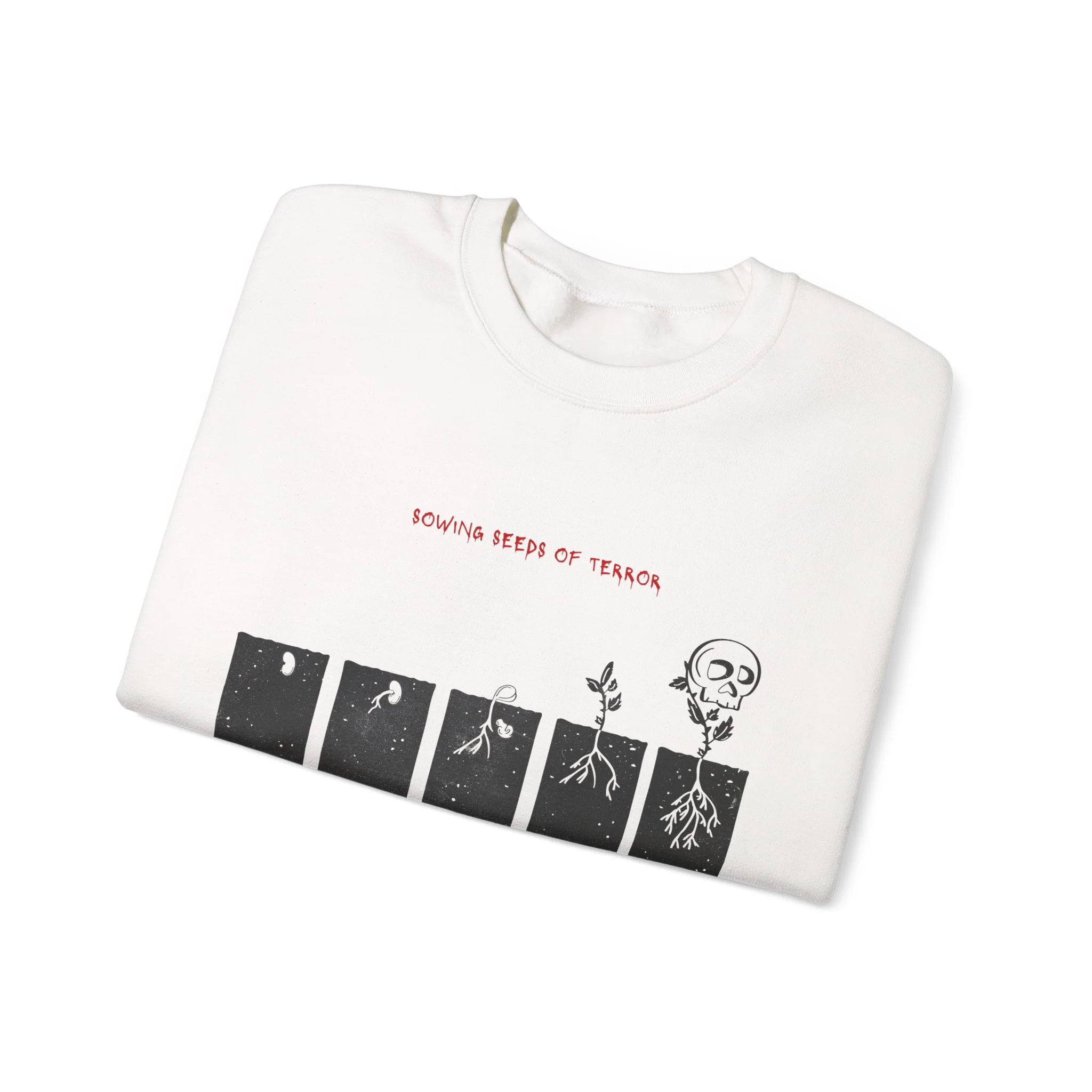 Shudder Halfway to Halloween Skull Plant Crewneck Sweatshirt - Image 7
