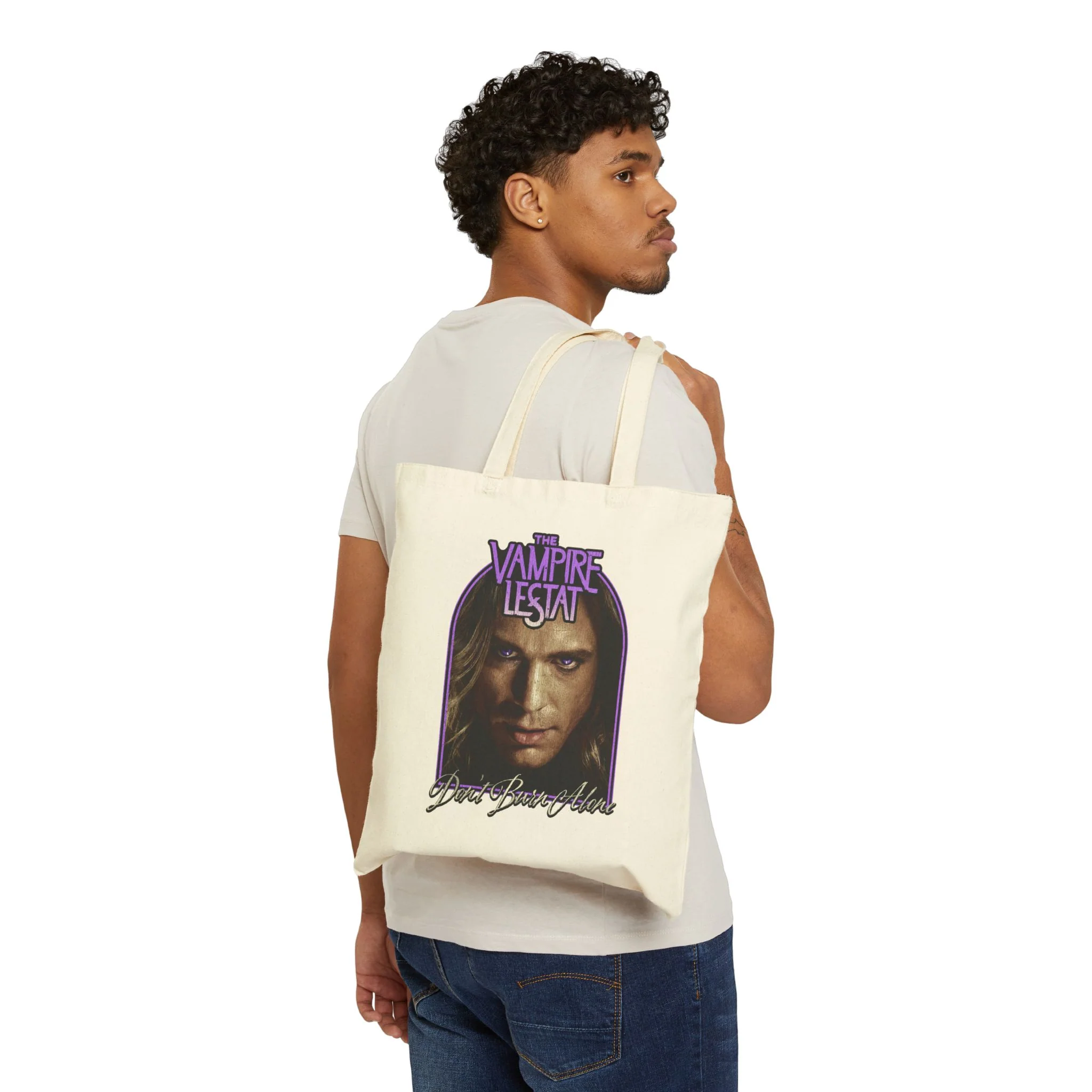 The Vampire Lestat Don't Burn Alone Cotton Canvas Tote Bag - Image 4