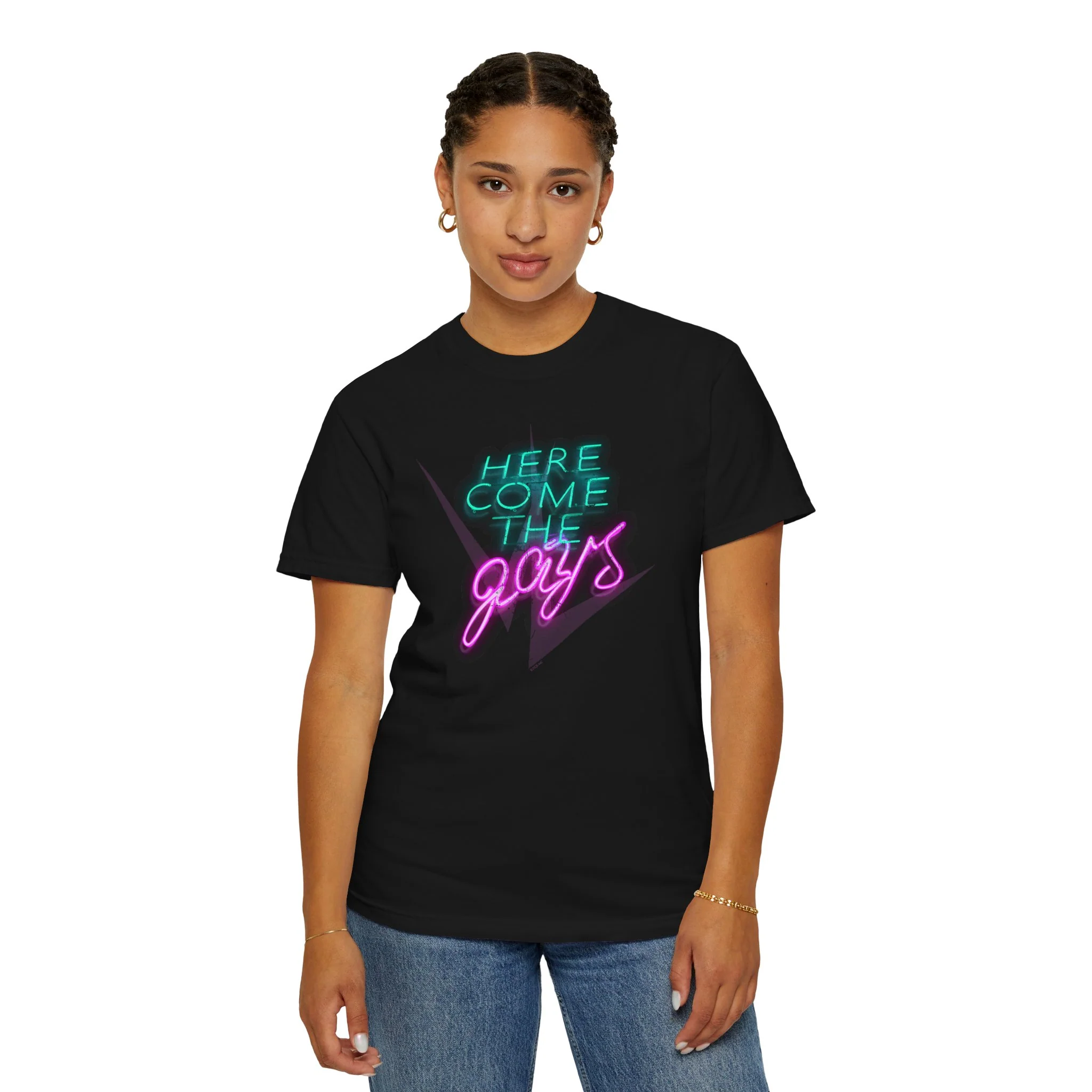 The Vampire Lestat Here Comes the Gays Neon Pride T-Shirt - Image 4
