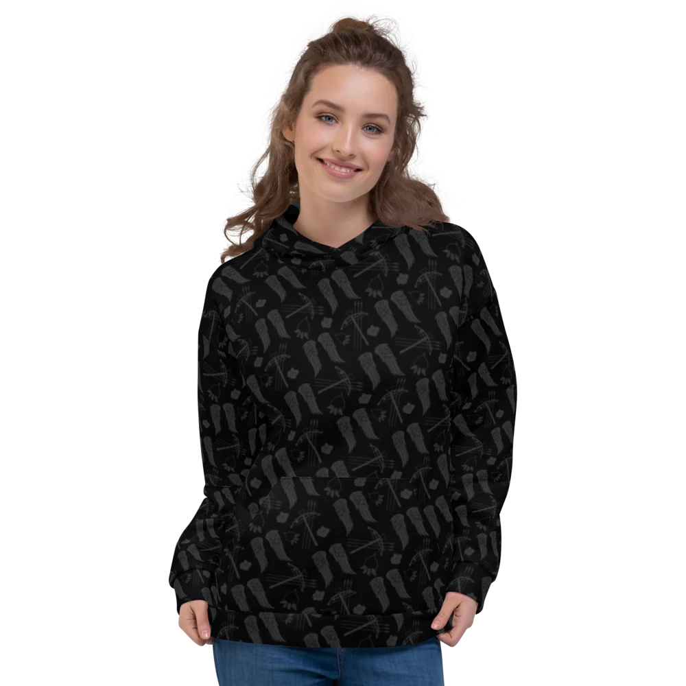 The Walking Dead Icons All-Over Print Adult Hooded Sweatshirt