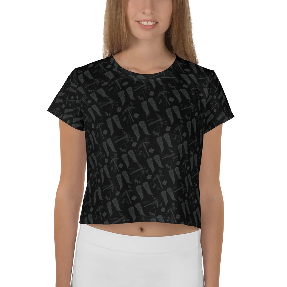 The Walking Dead Icons Women's All-Over Print Crop T-Shirt