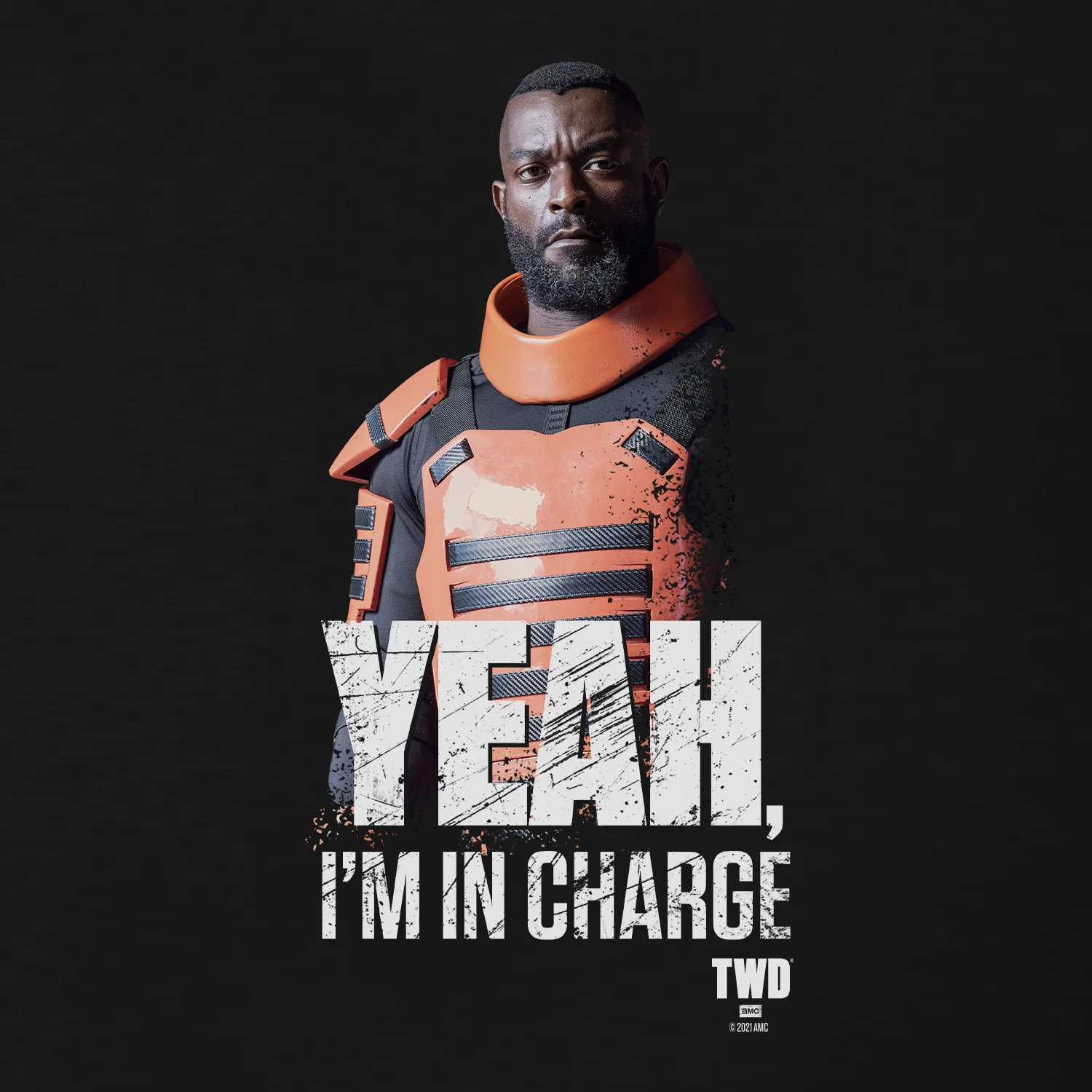 The Walking Dead Mercer In Charge Quote Adult Short Sleeve T-Shirt - Image 2