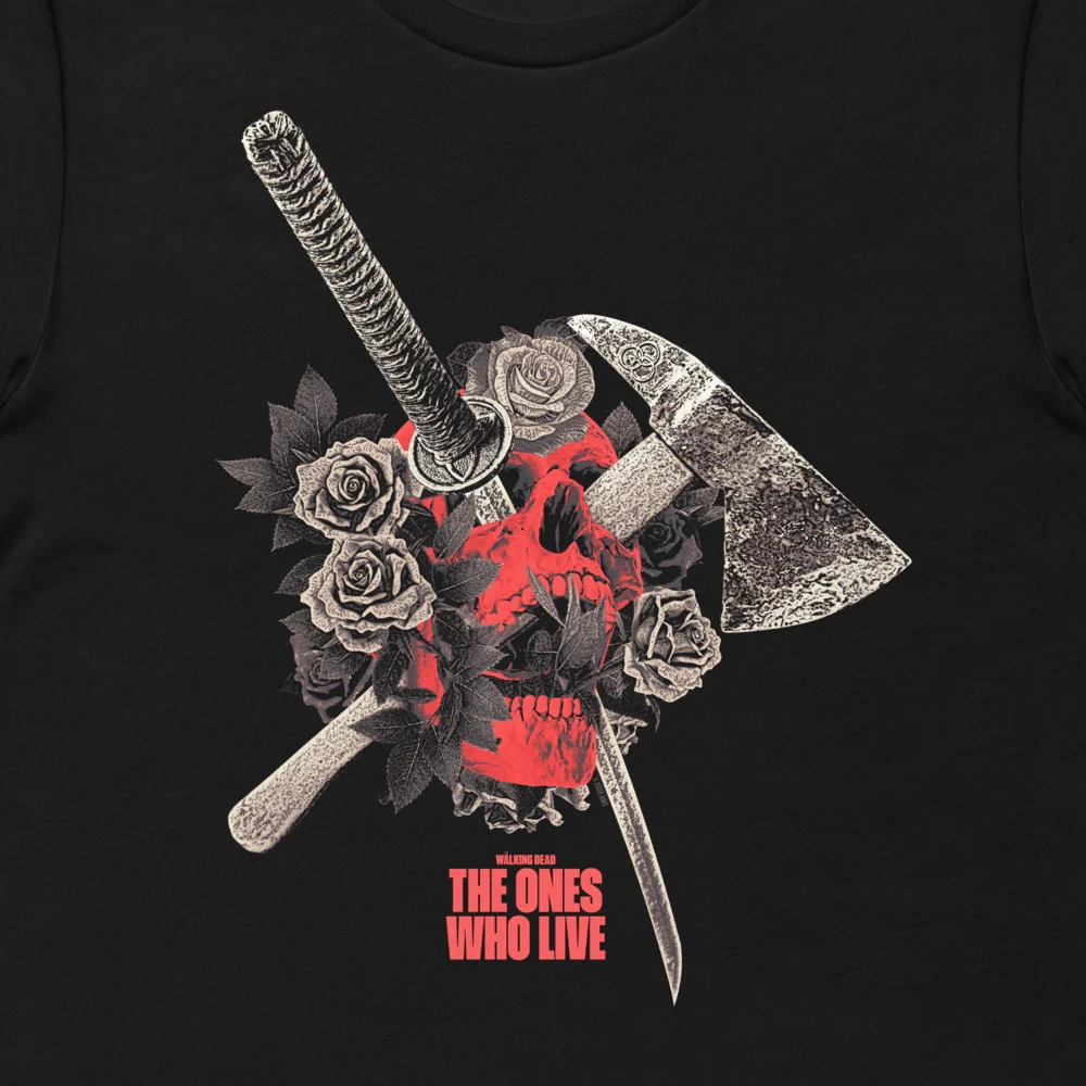 The Walking Dead: The Ones Who Live Floral Skull T-shirt - Image 2