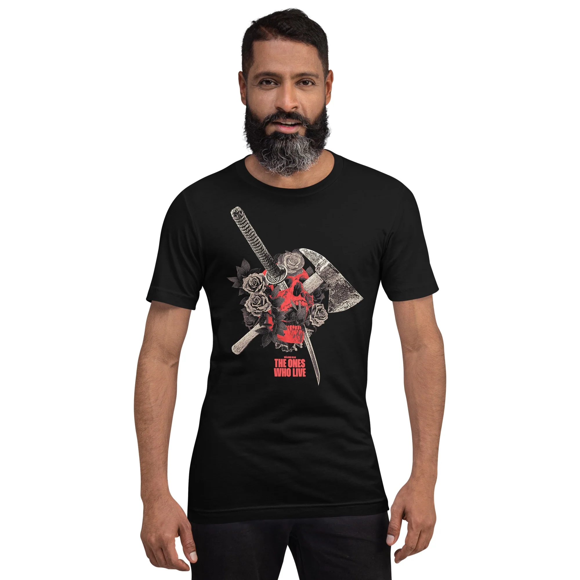 The Walking Dead: The Ones Who Live Floral Skull T-shirt - Image 3