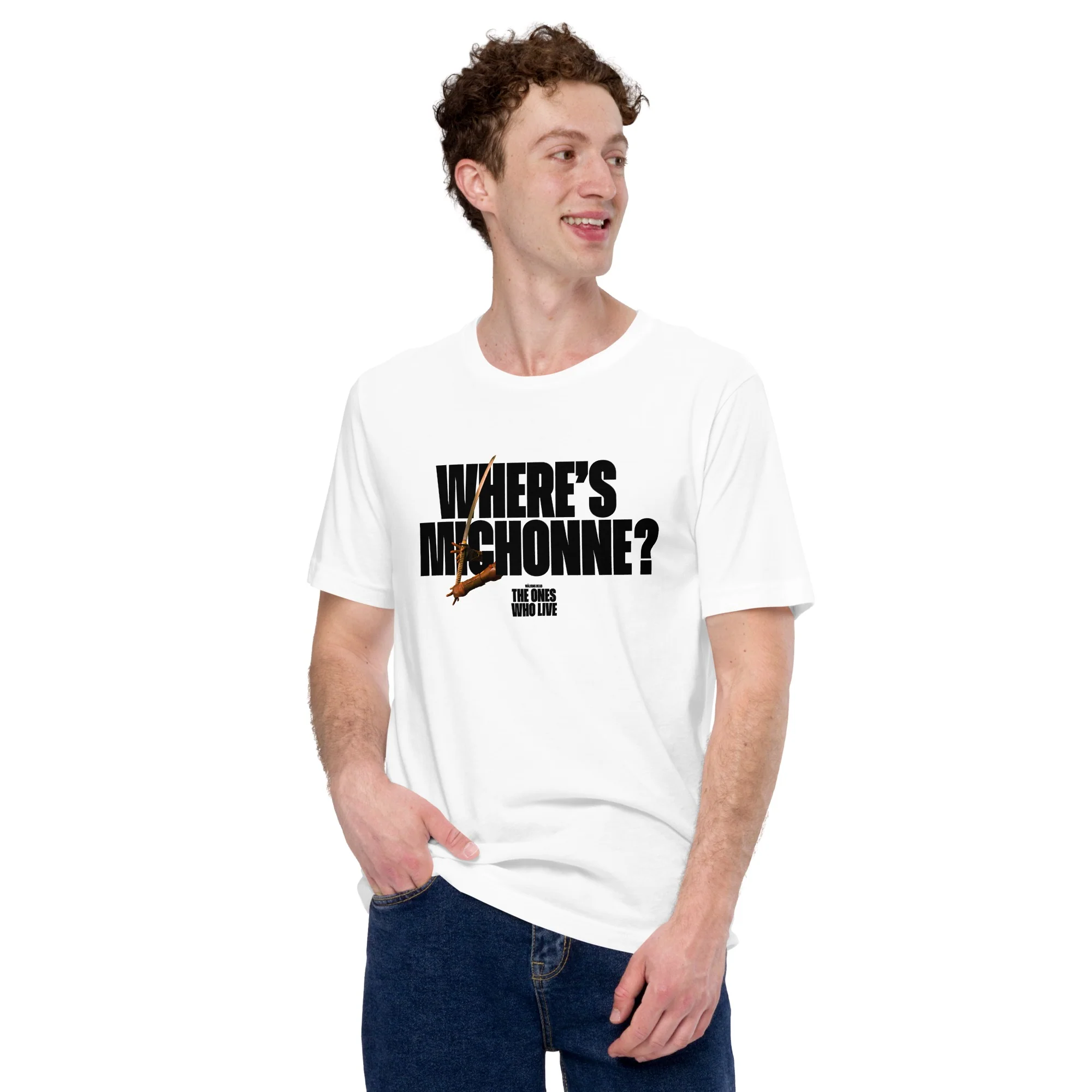 The Walking Dead Where's Michonne? Katana Adult T-shirt - Image 4